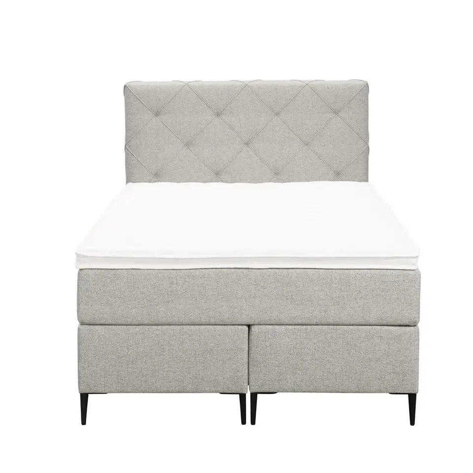 Boxspring Liv geruit - ecru - 120x200 cm - slanke poot