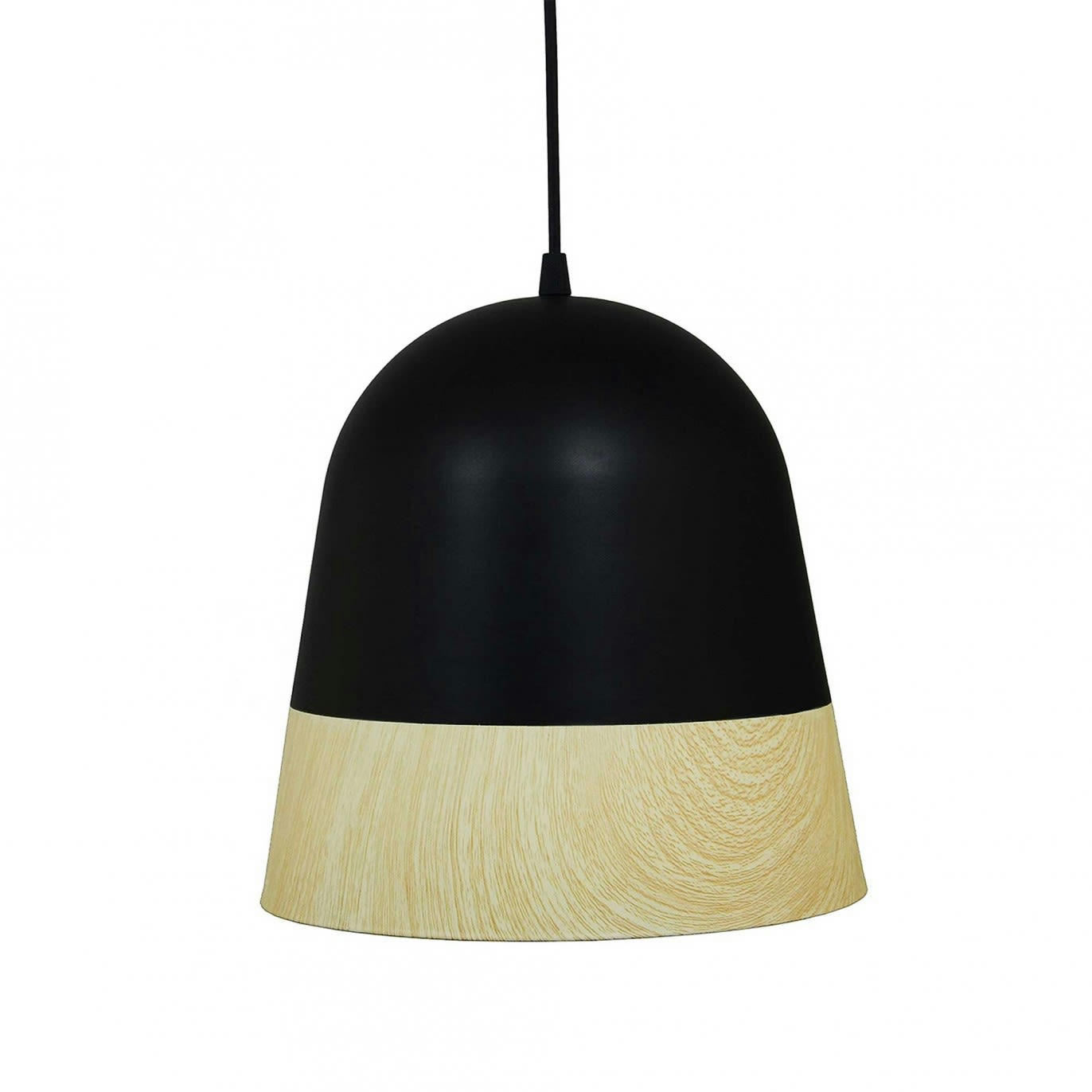 RONDWOOD - Suspension en métal peinture effet bois et noir mat