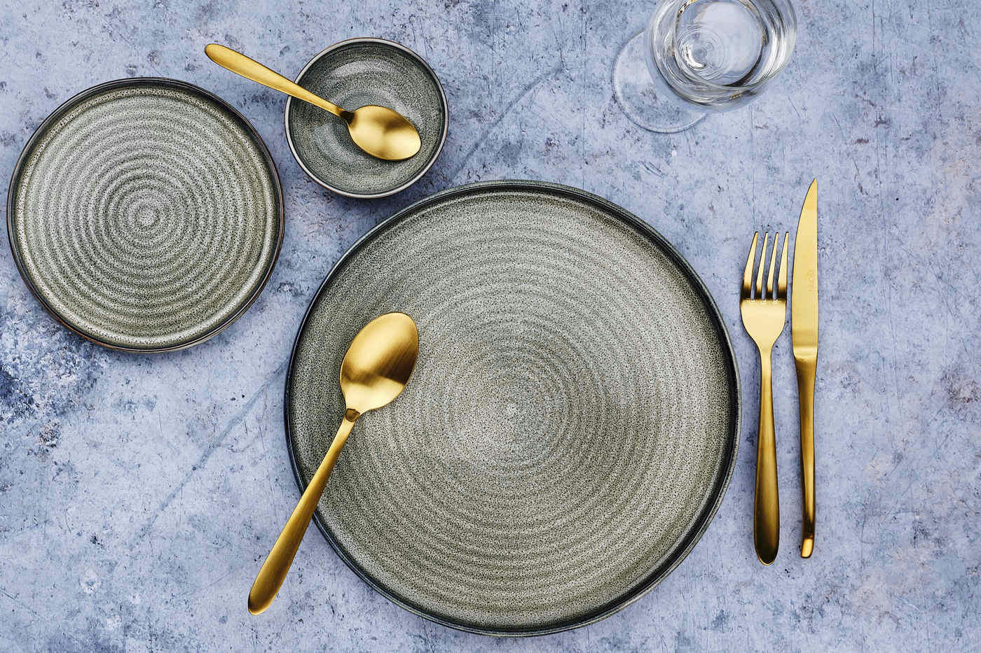 NUDE - Lot de 24 couverts de table en inox or