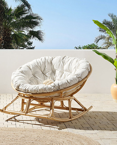 Fauteuil à bascule ORVIETO Rotin Naturel