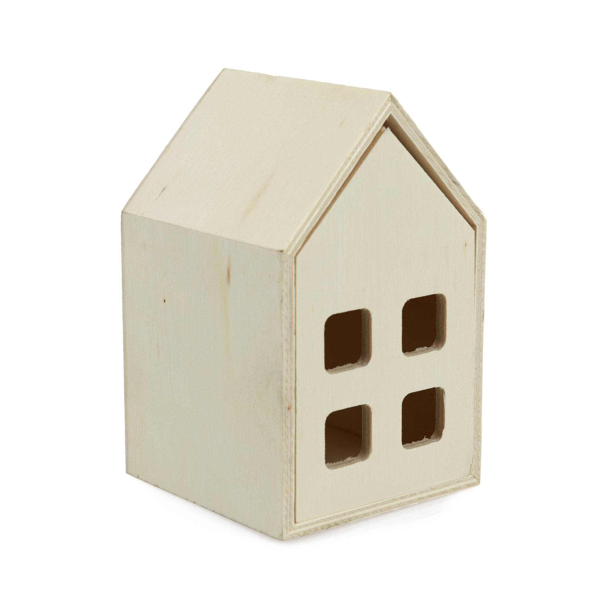 Wooden House with Drawer 11cm x 7cm