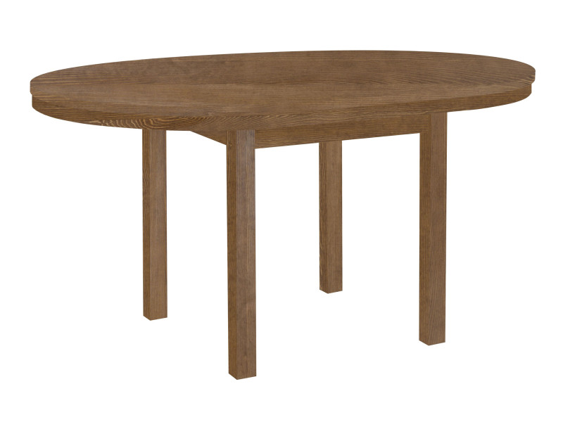 Stół Okrągły 100 - 150 cm rozkładany z drewna litego, brązowy