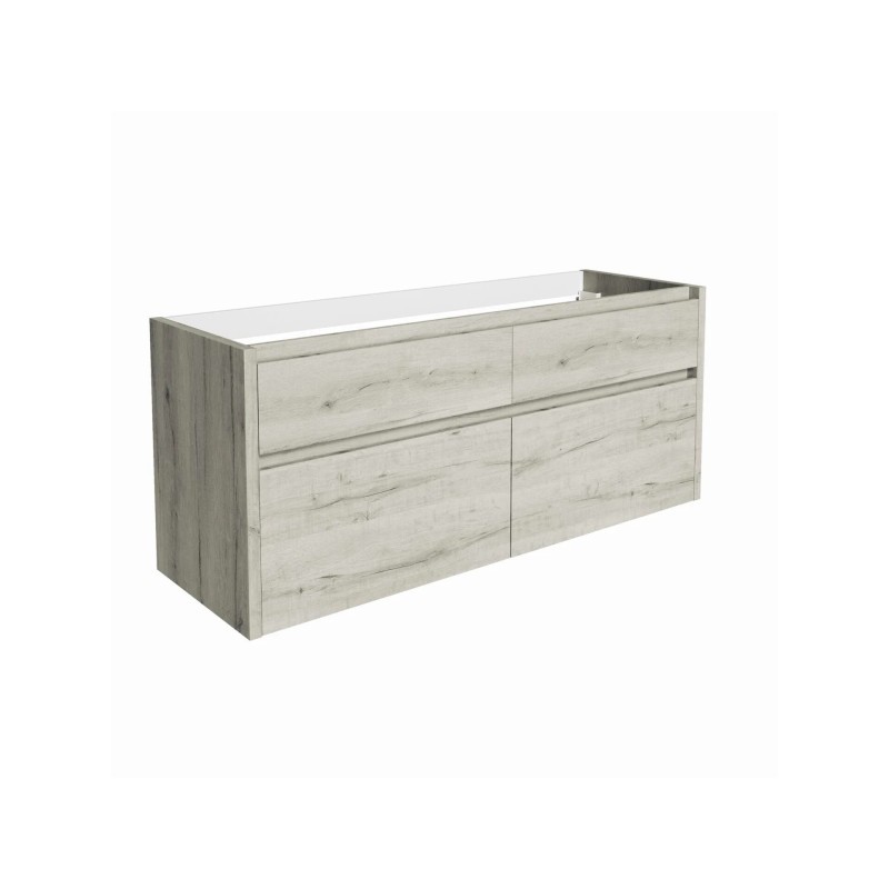 Meuble sous-plan Aston pour double vasque avec 4 tiroirs chêne vintage 140 cm ALLIBERT