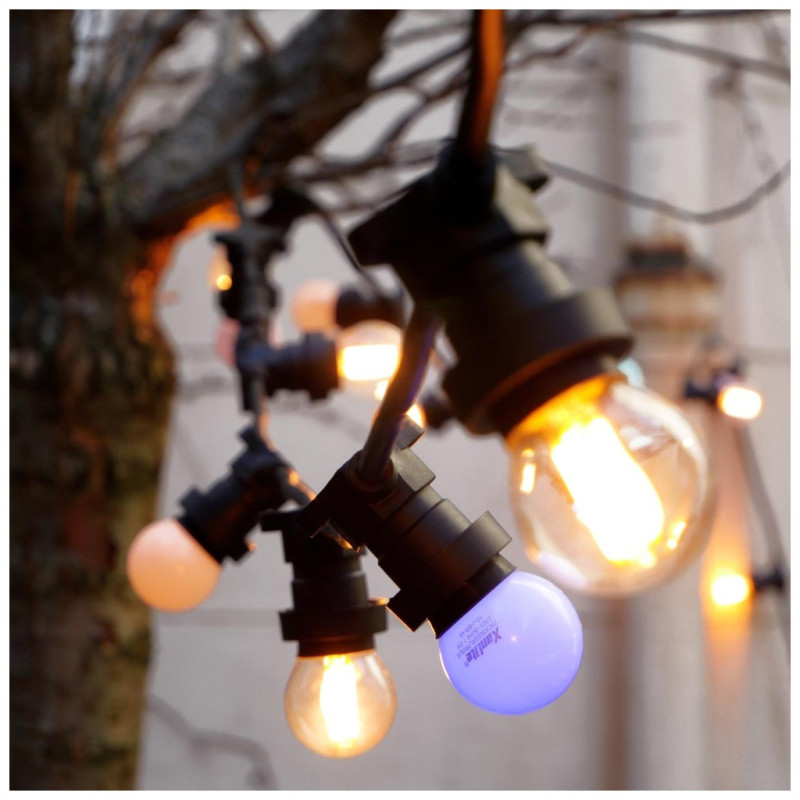 Guirlande noire extérieure LED 10 x 0,43 W blanc chaud 5 m XANLITE