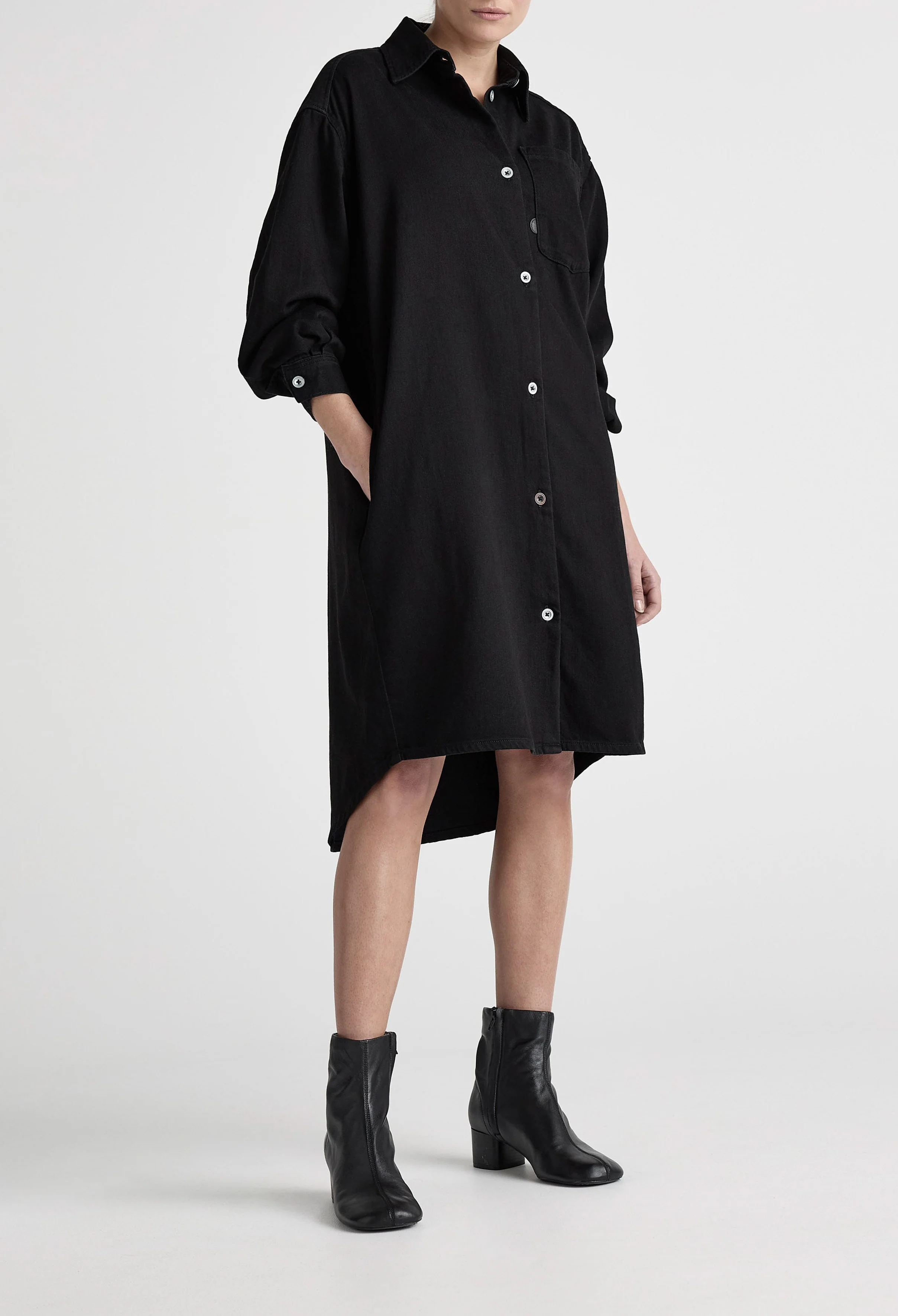 Ella Denim Dress - BlackDip