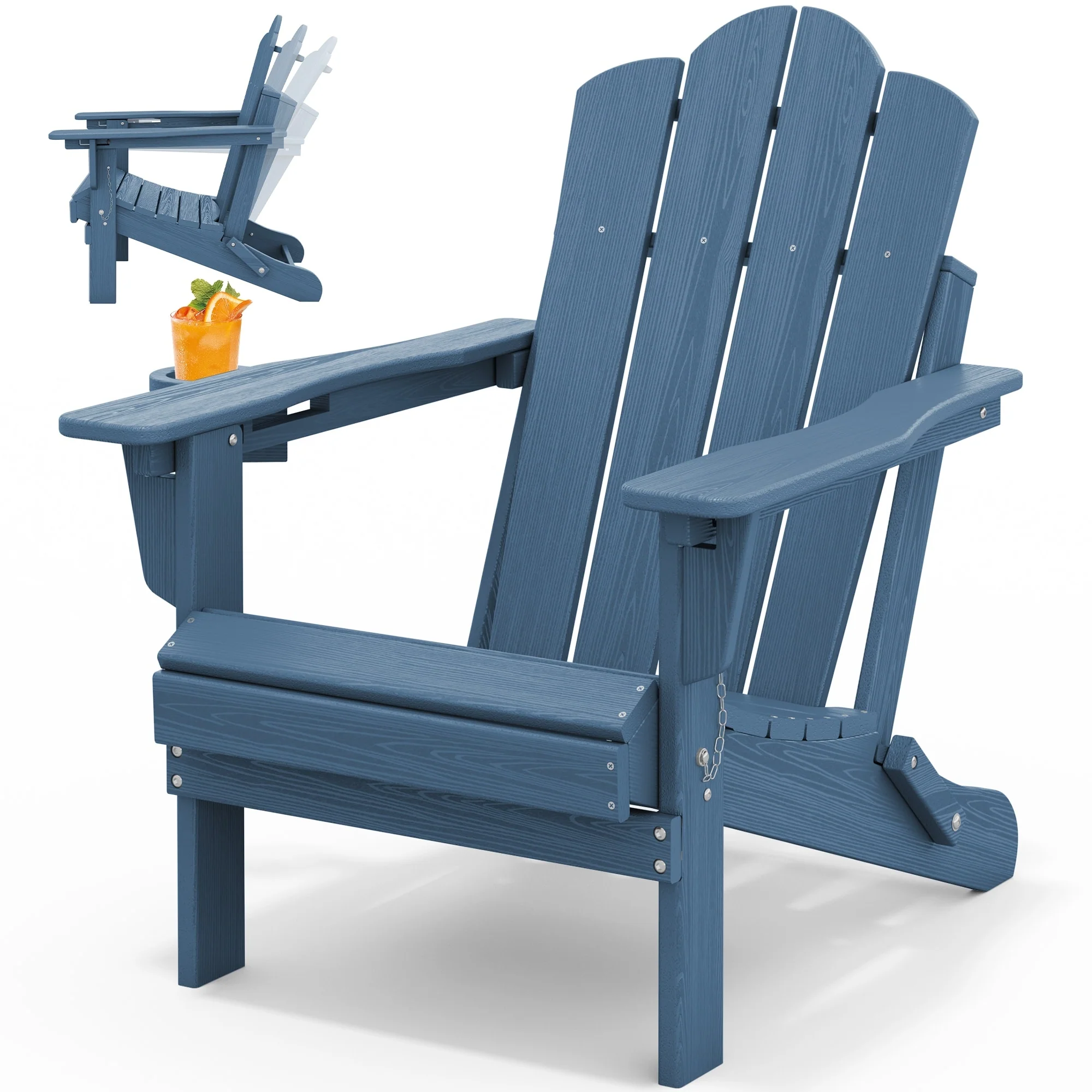 HDPE Plastic Outdoor/Indoor Adjustable Folding Adirondack Chair