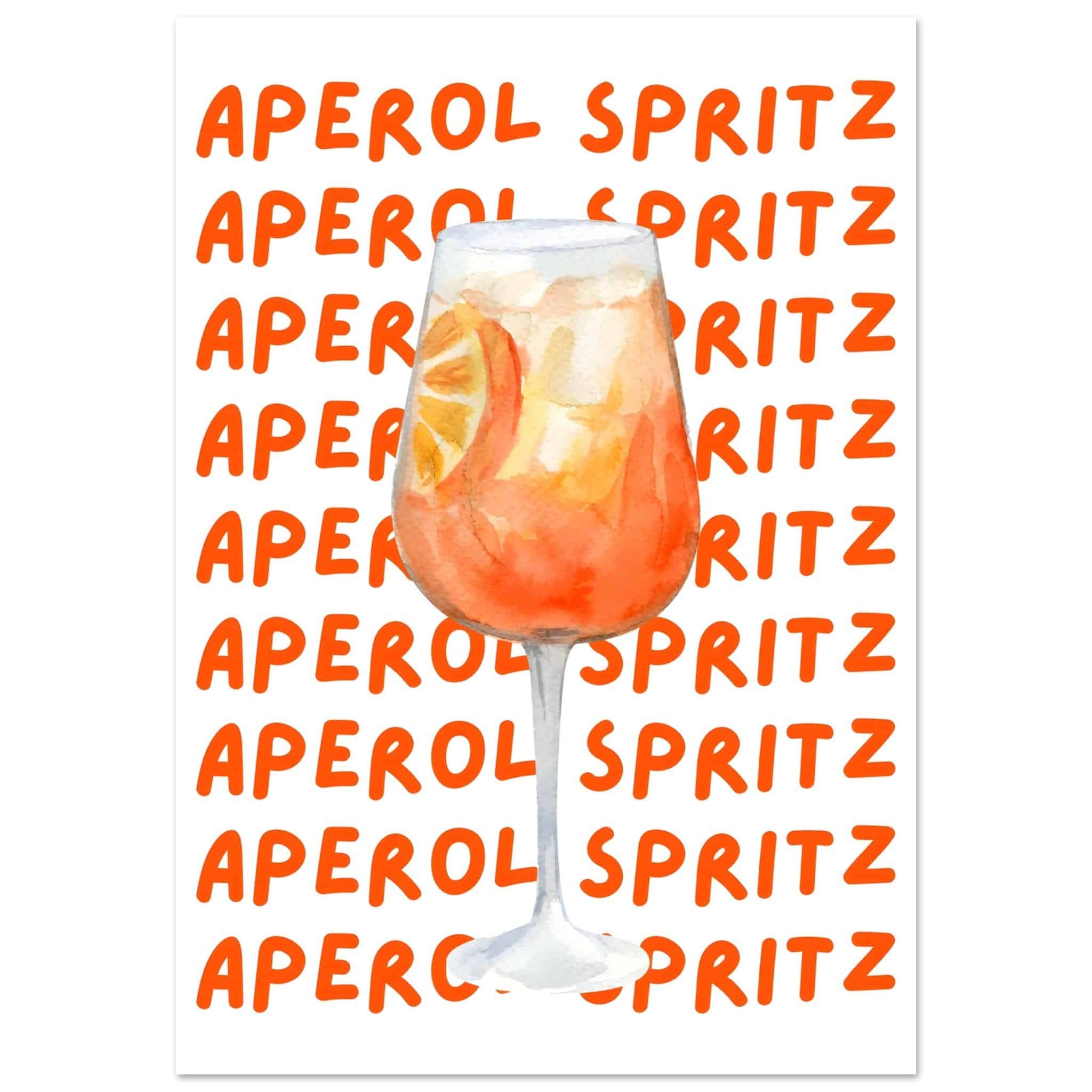 Artfulprints Poster Aperol Spritz - Written behind the glass  - 70x100 cm - Oranje
