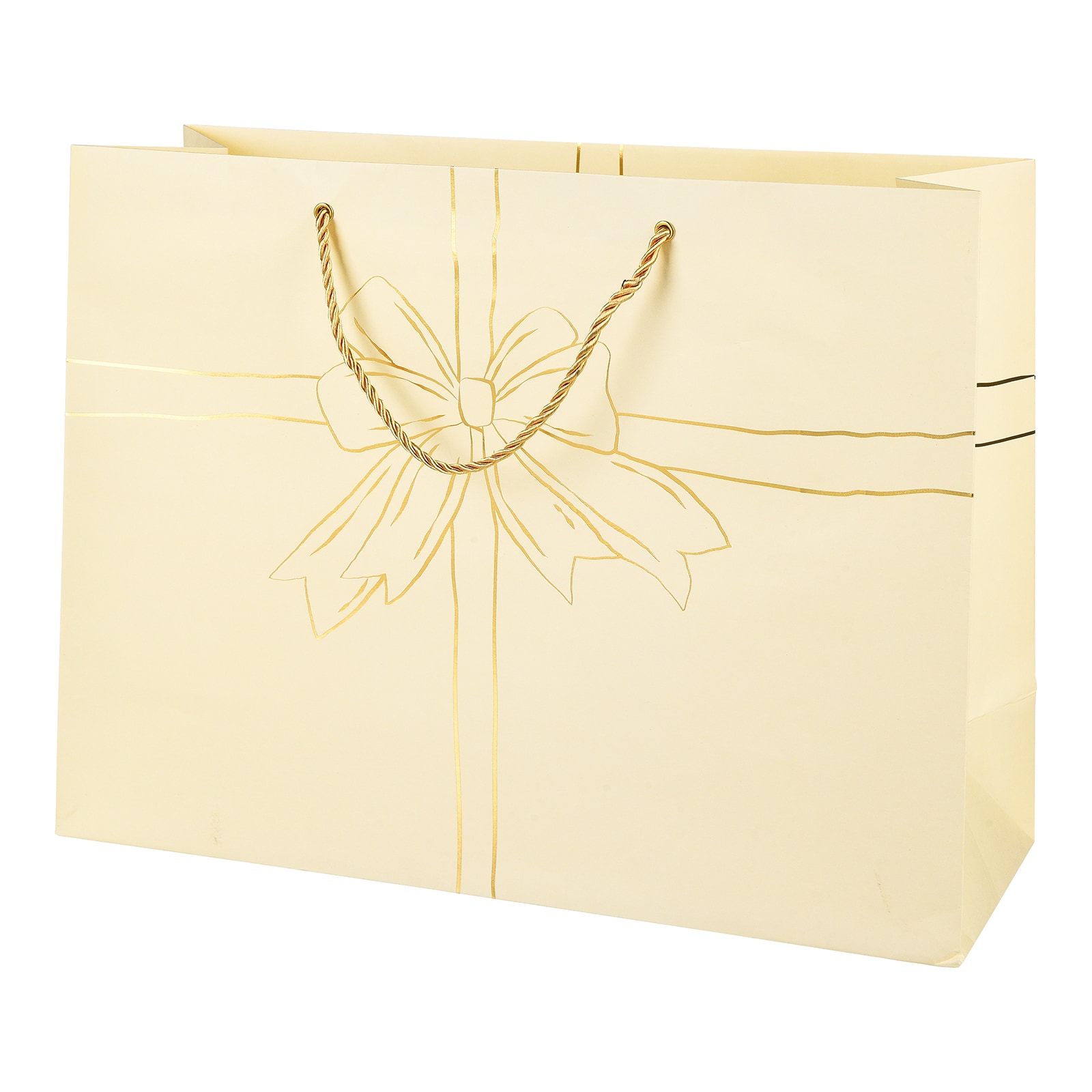 Geschenktüte Schleife Creme,B 400 x H 300 x T 140 mm