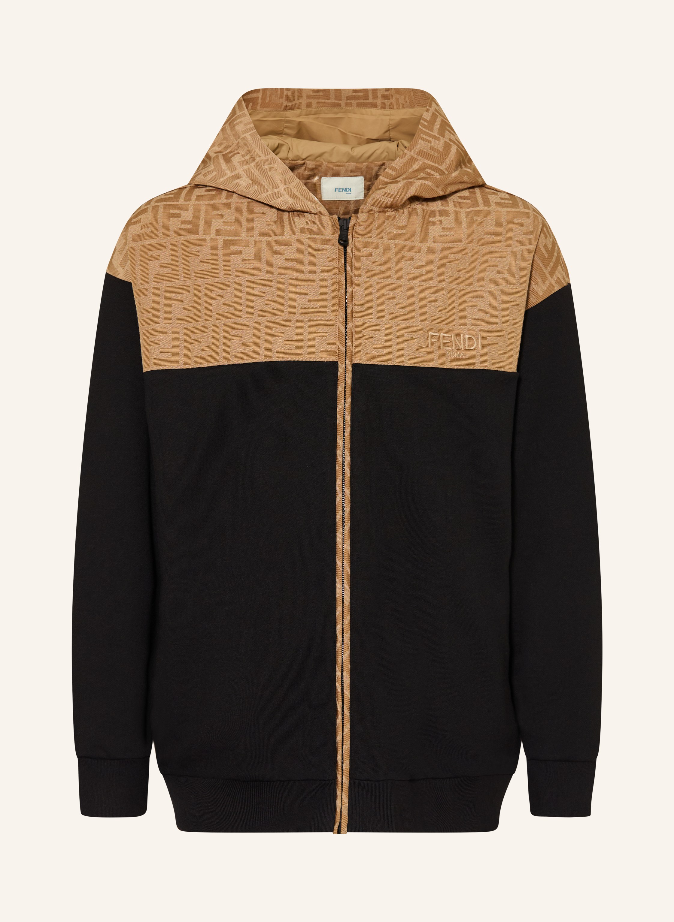 FENDI Sweatjacke im Materialmix