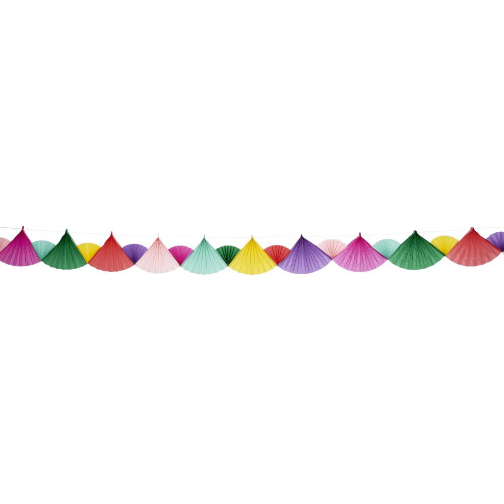 Guirlande éventail papier de soie multicolore 6m