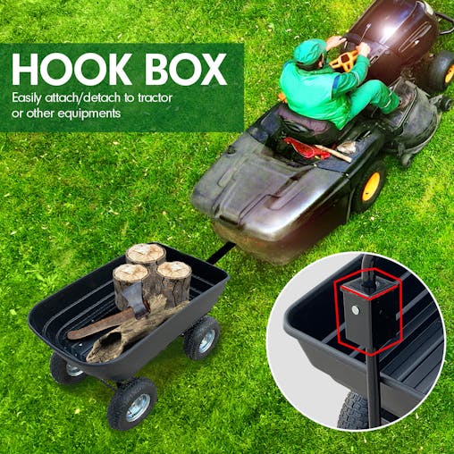 NNEDPE Garden Dump Cart Dumper Wagon Carrier Wheel Barrow125L