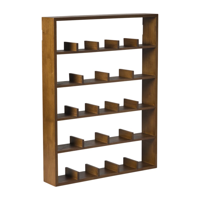 Wandkast voor 23 mokken - bruin - 63.5x48x9 cm