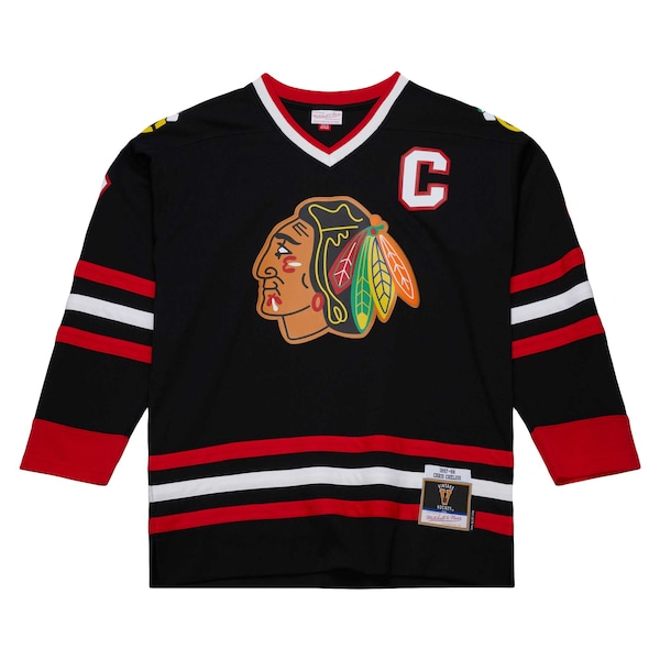 Chris Chelios Chicago Blackhawks  1997/98 Captain Patch Blue Line Player Jersey - Black