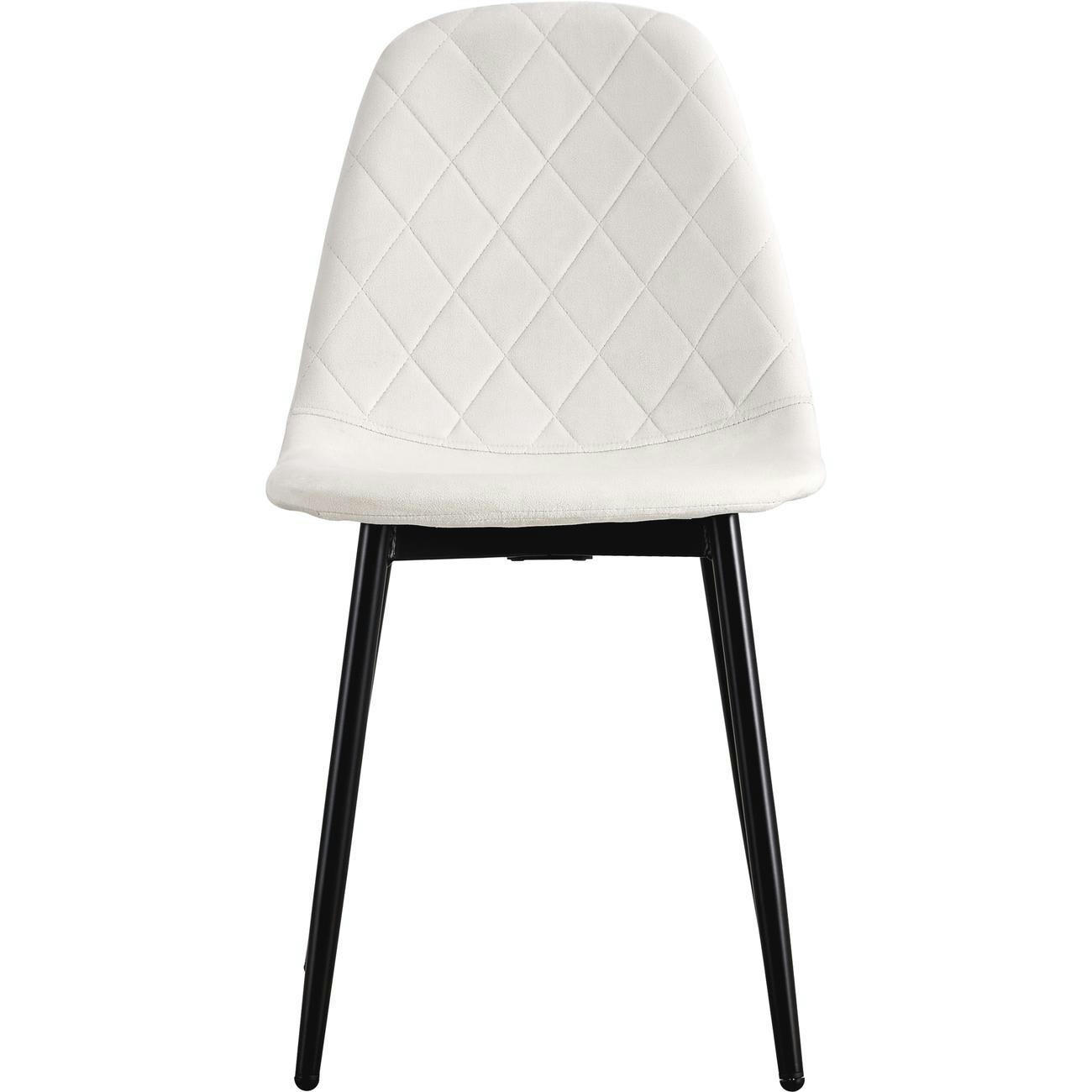 HONEY - Lot de 6 - Chaise assise velours beige pieds metal