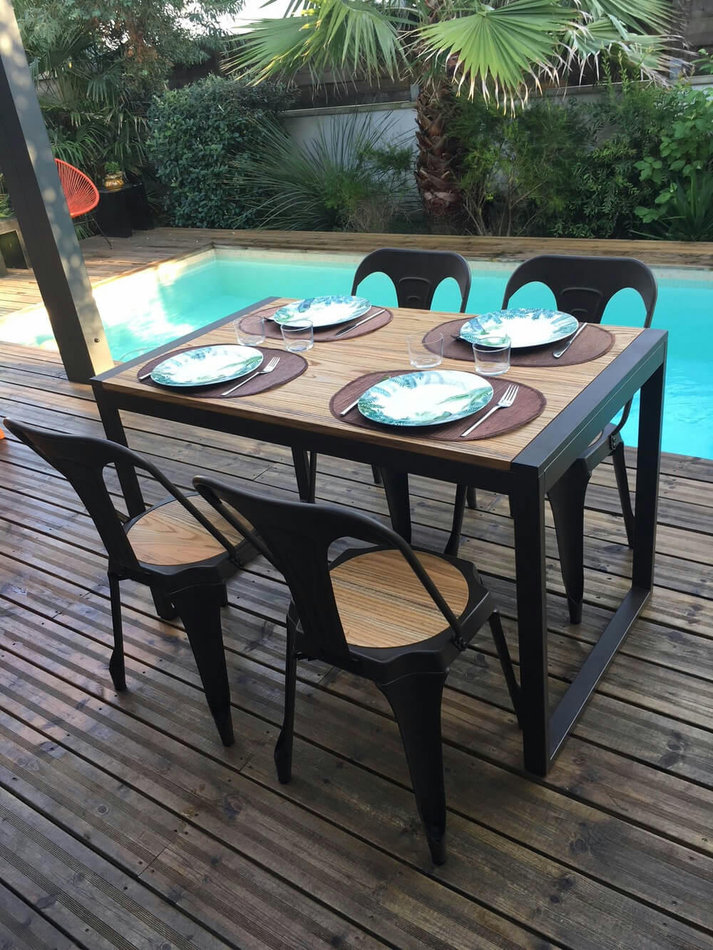 NEVADA - Table repas 120 cm bois massif naturel