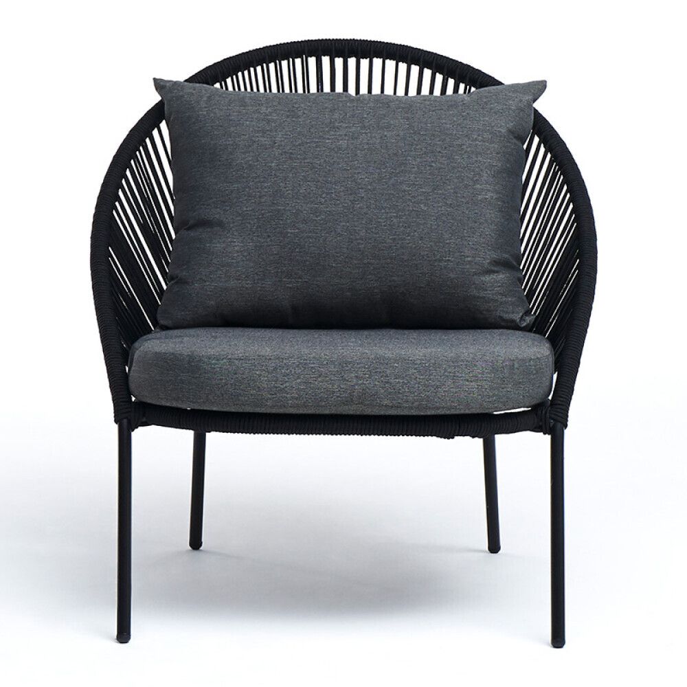 LOUNGESTOL SUNFUN AGNES TAU SVART 2-PK