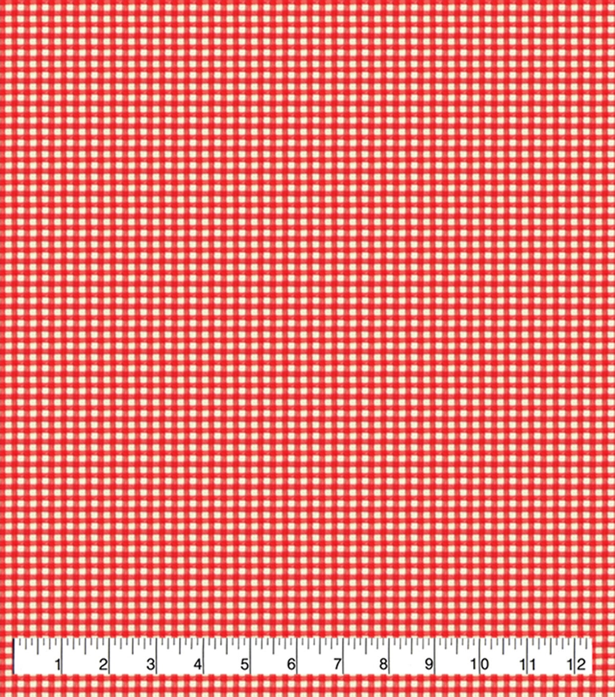 Tiny Red Gingham Super Snuggle Flannel Fabric