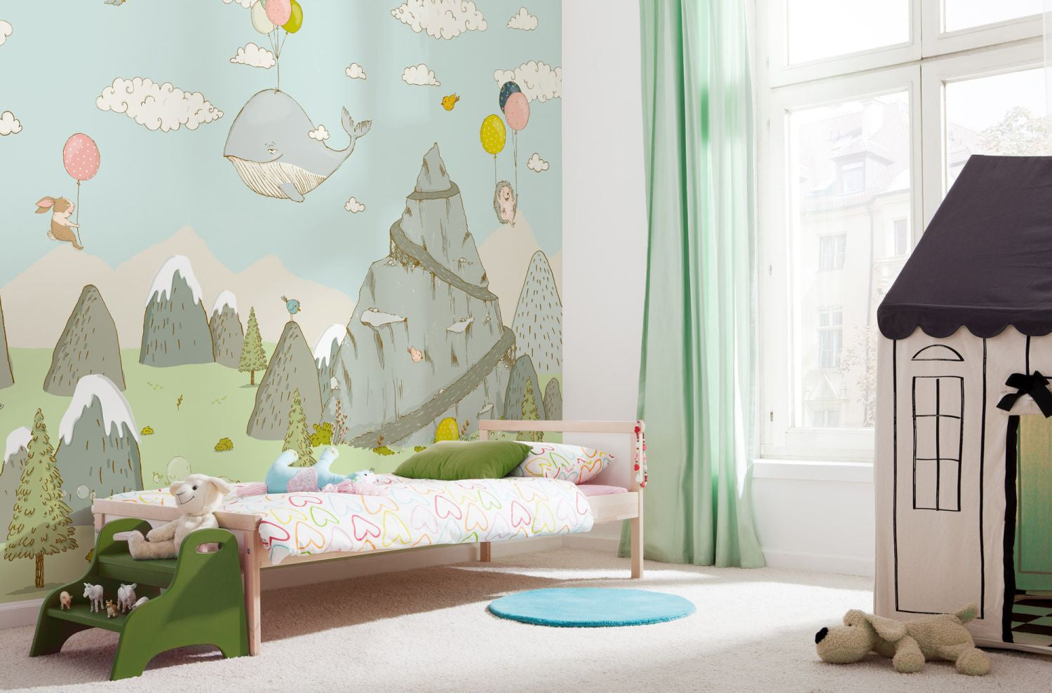 Komar fotobehang bergen en schattige dieren multicolor - 400 x 280 cm - 610866