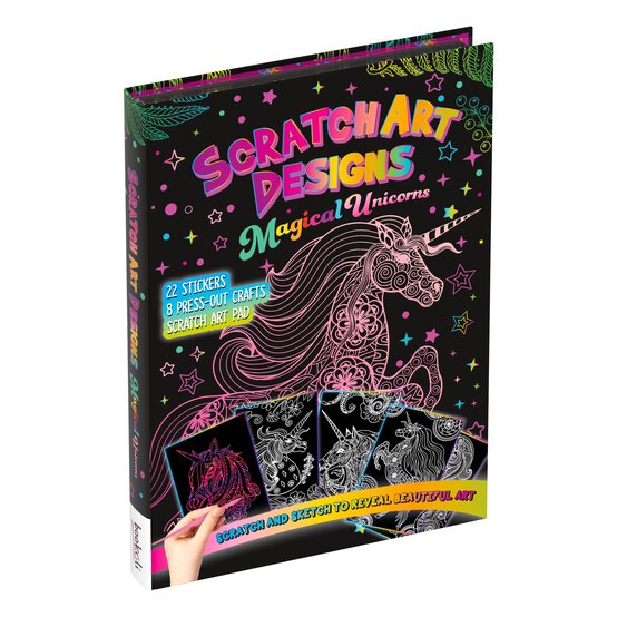 Magical Unicorns Scratch Art Designs Book