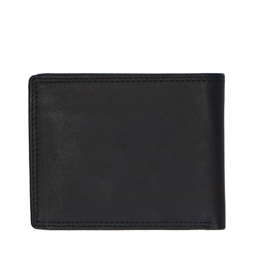 Manfield Zwarte leren portemonnee