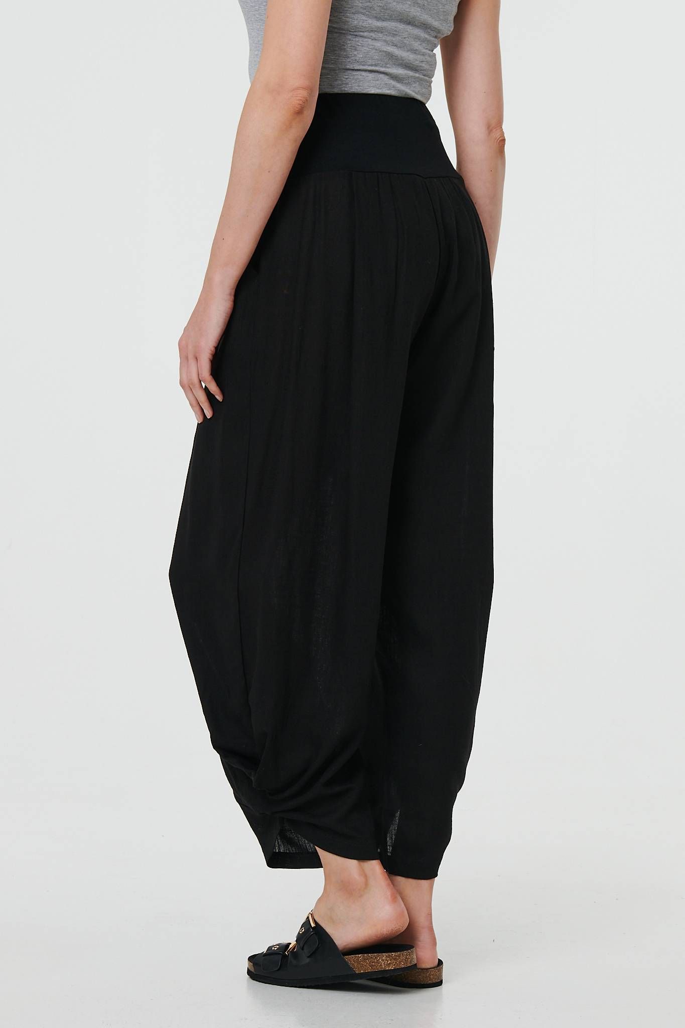 Izabel London High Waist Relaxed Ruched Leg Trousers