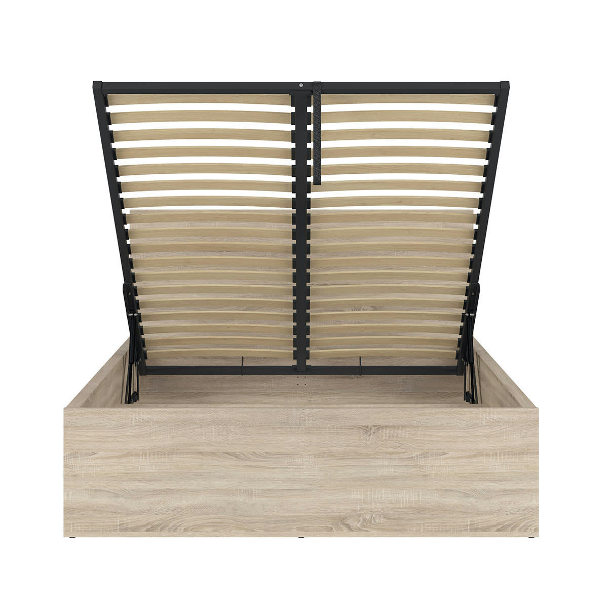 - Lit coffre 140x200 sommier inclus naturel clair