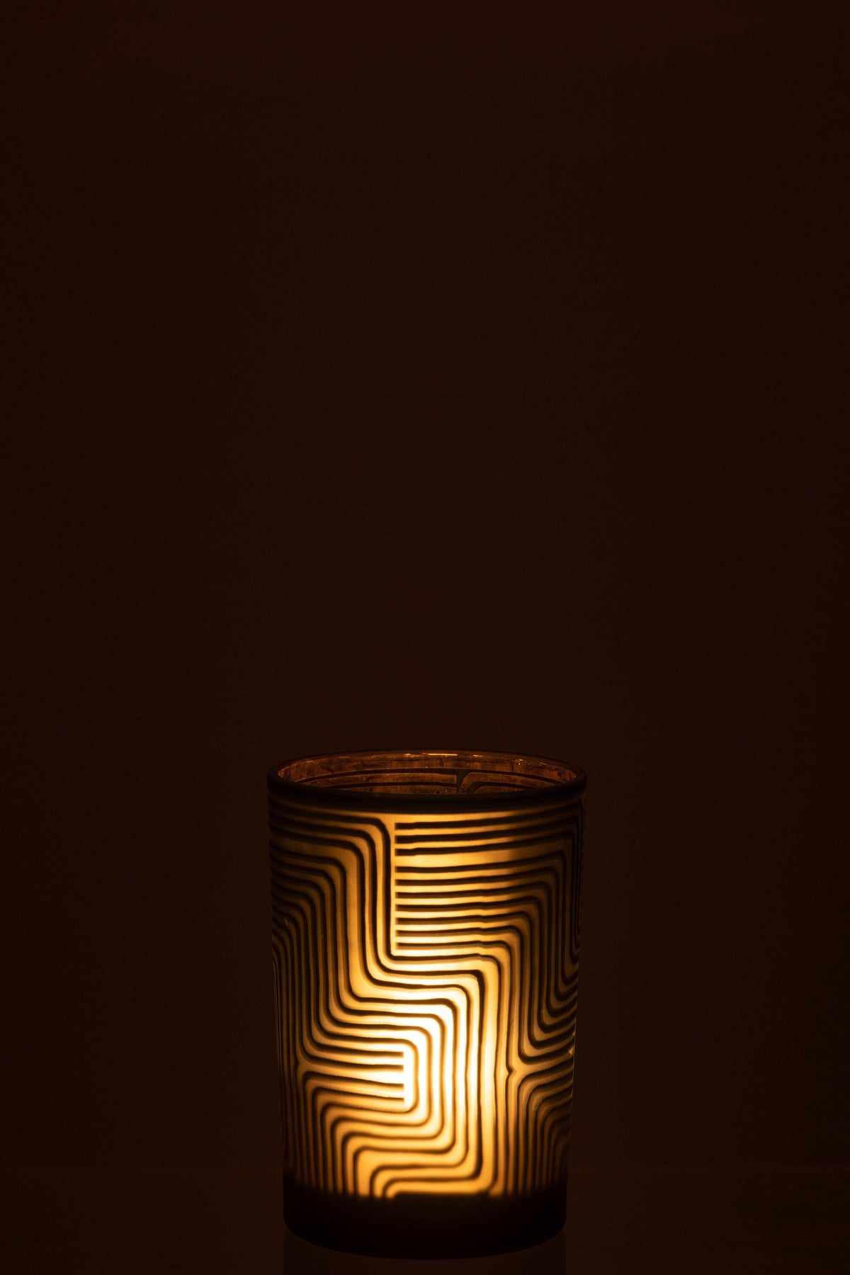 J-Line windlicht Zigzag - glas - groen - large