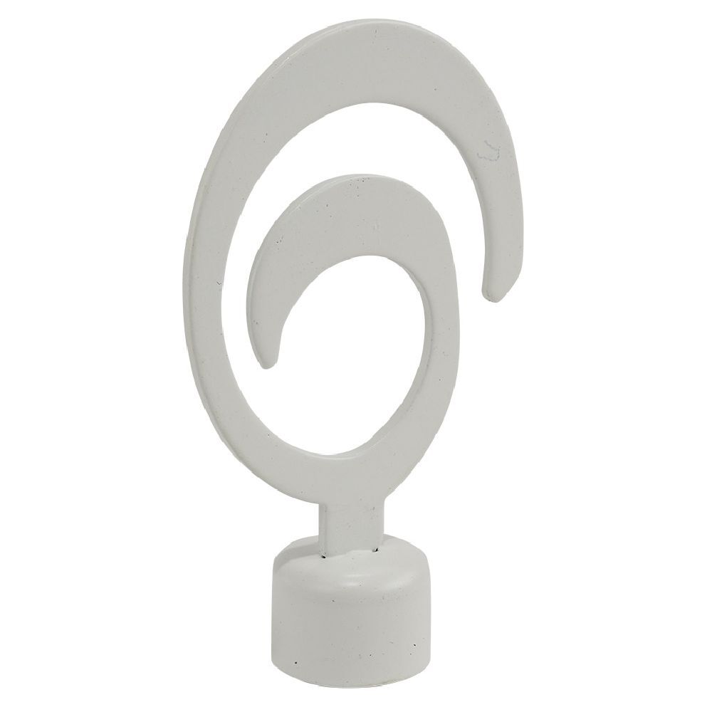 Embout tringle à rideau Ø20mm métal forme spirale blanc mat x2