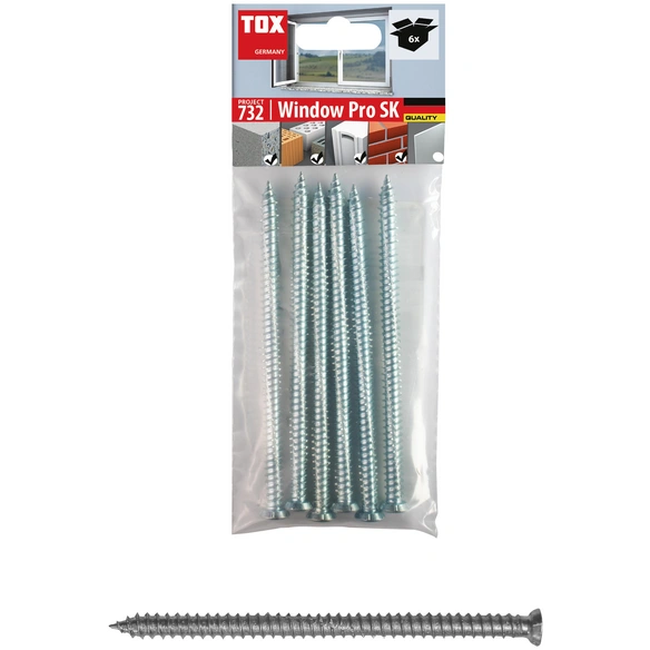 Torx 30-Rahmenschraube, ØxL: 8 x 182 mm, Stahl, 6 Stück
