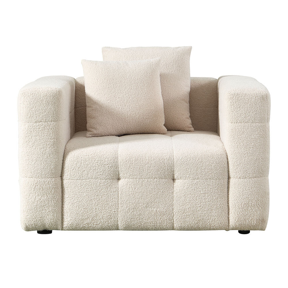 HOME DELUXE Fauteuil - Bouclé - Beige