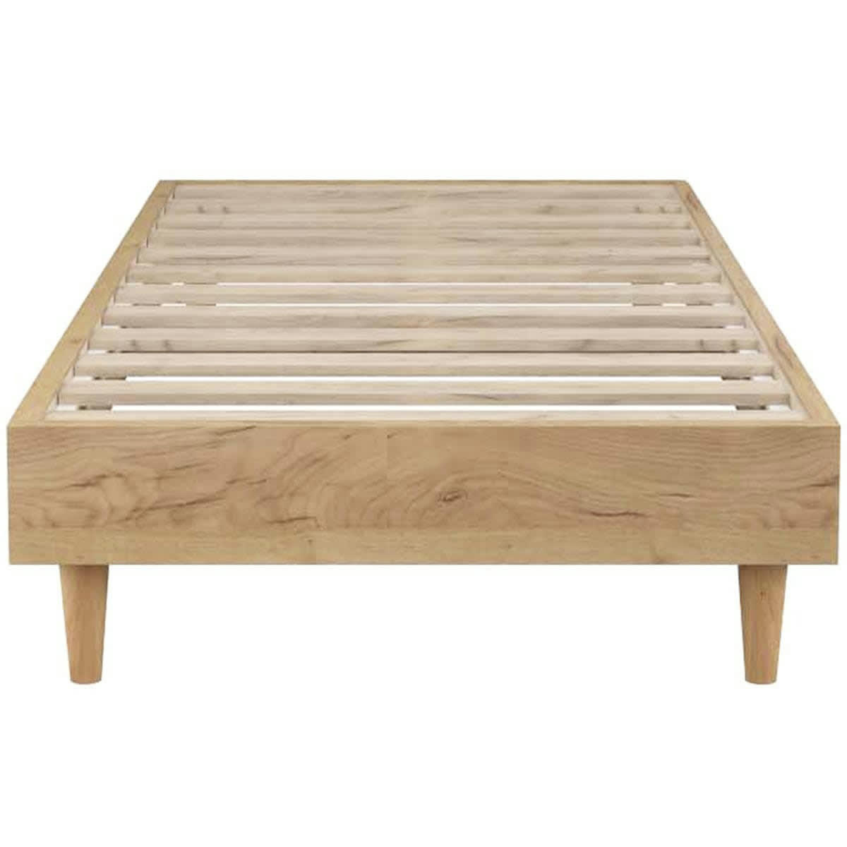PACO - Lit adulte 90x190 cm effet chêne + sommier à lattes
