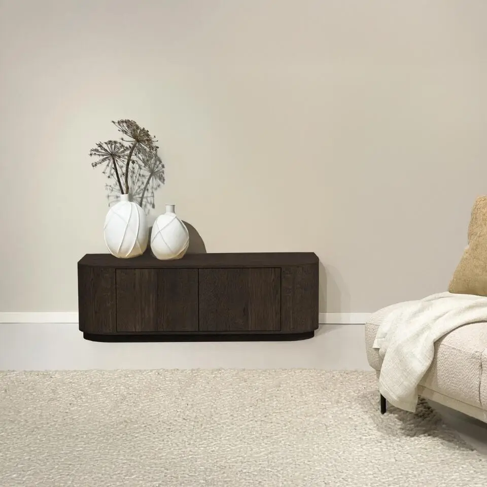 Tv-meubel Donkerbruin Eiken - 140x40x45cm - Novero