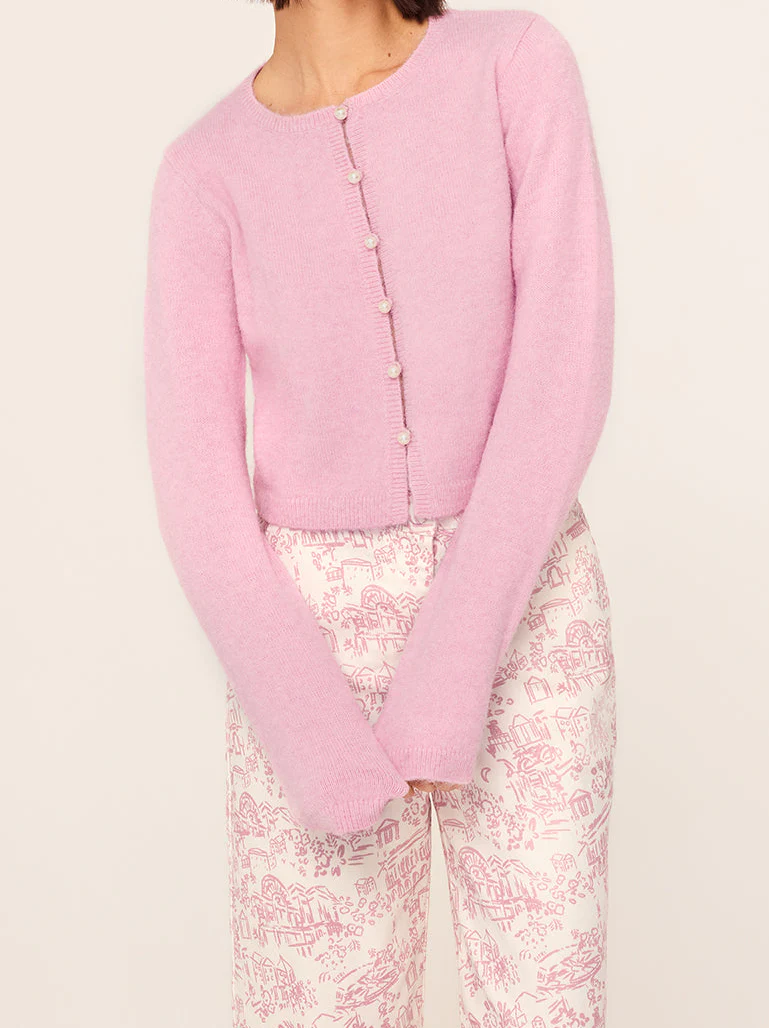 Carmel Pink Knit Cardigan