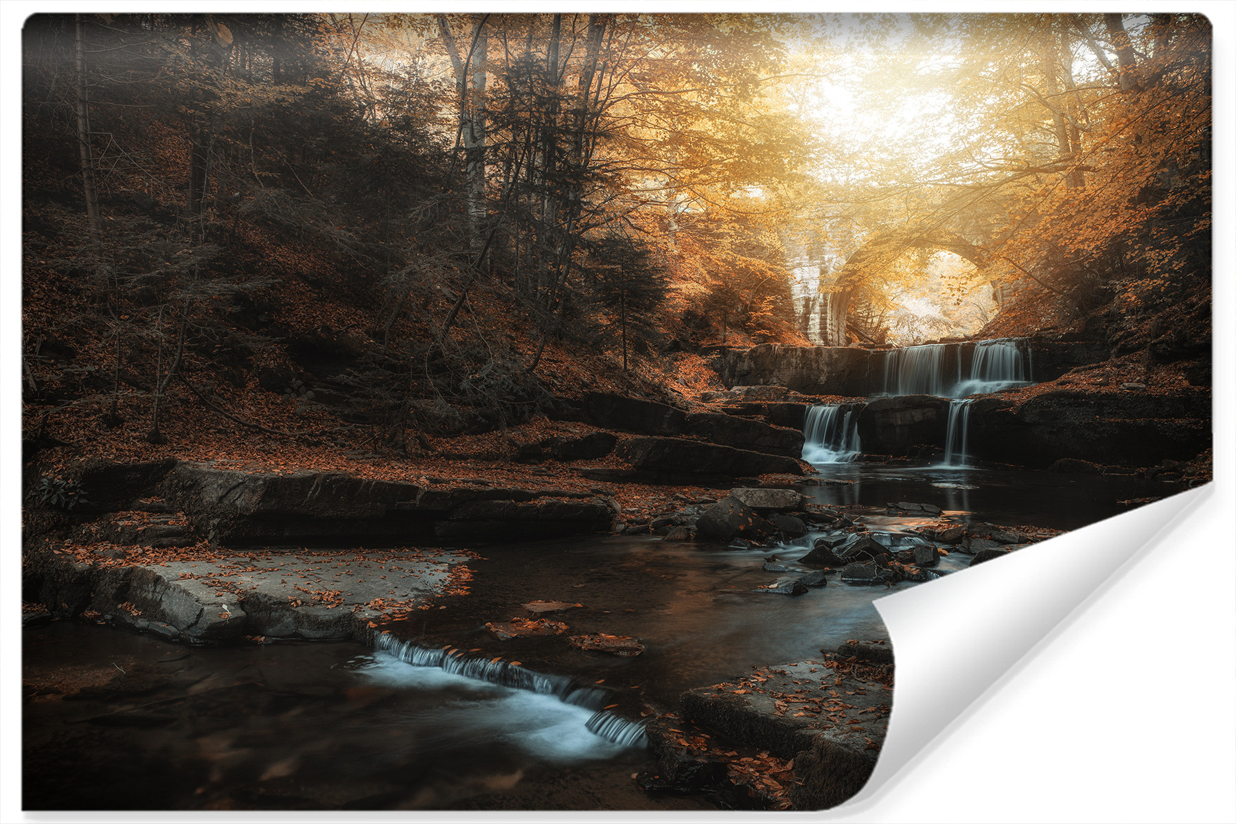 Fototapeta do Salonu Jesienny WODOSPAD 3D 90x60cm