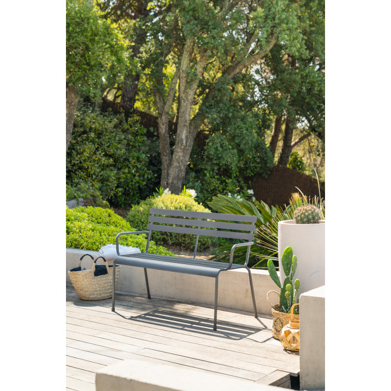 Banc de jardin Greensboro graphite 114 x 56 x 79 cm