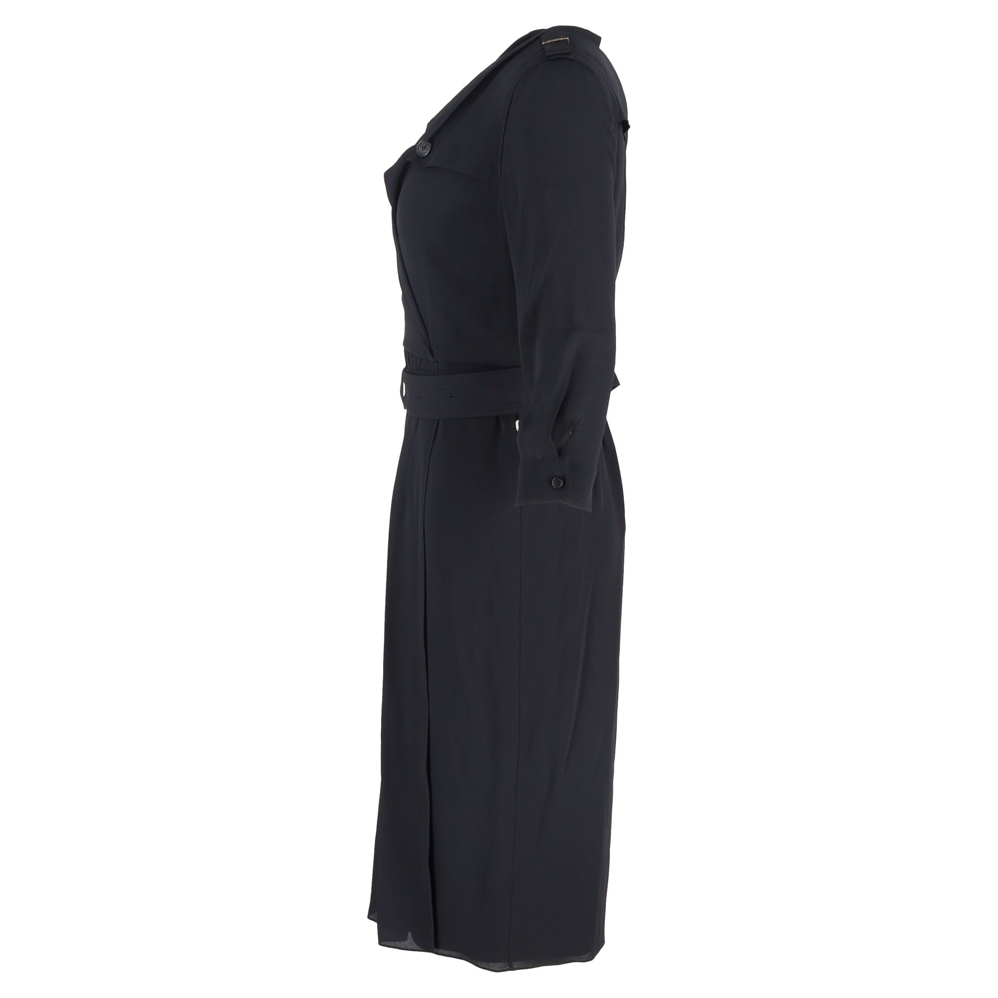 Burberry Preloved Agatha Trench Dress in Black Silk
