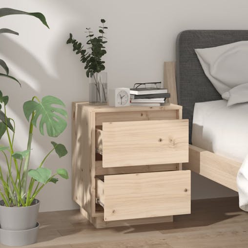 NNEVL Bedside Cabinets 2 pcs 40x35x50 cm Solid Wood Pine