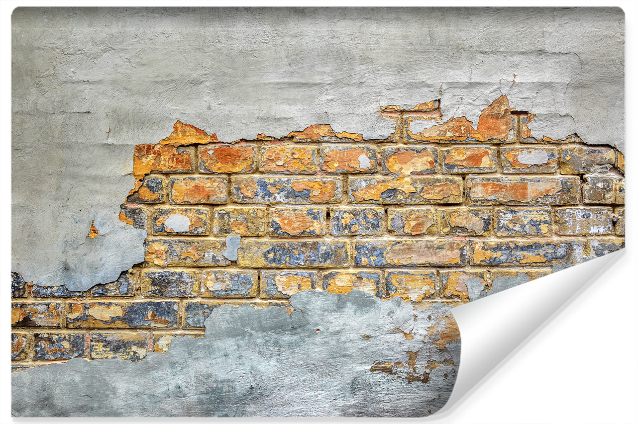 Fototapeta Szary MUR Modna Cegła 3D 90x60cm