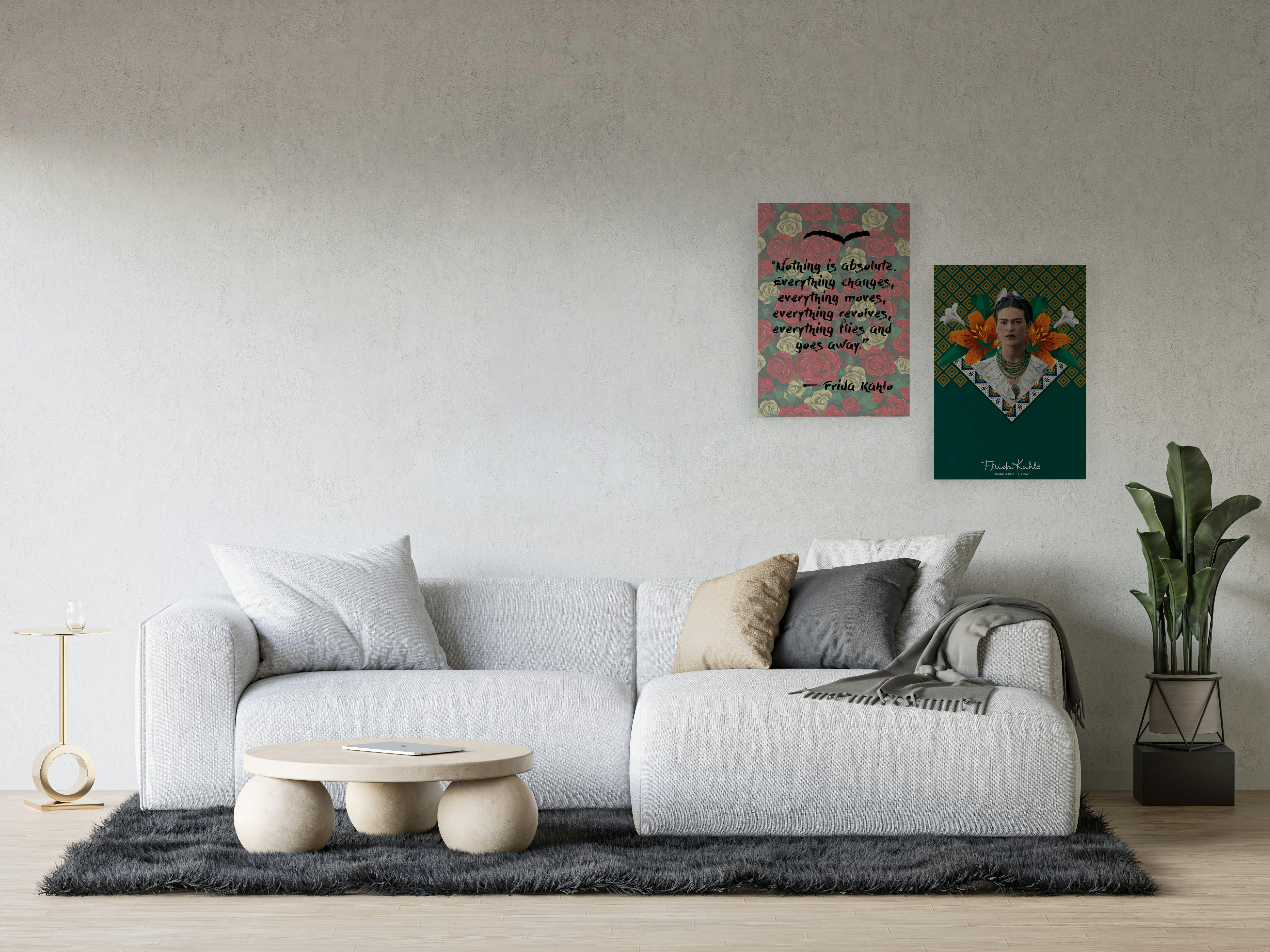 FRIDA QUOTES - Peinture sur toile 60x40 imprimé HD phrases de Frida