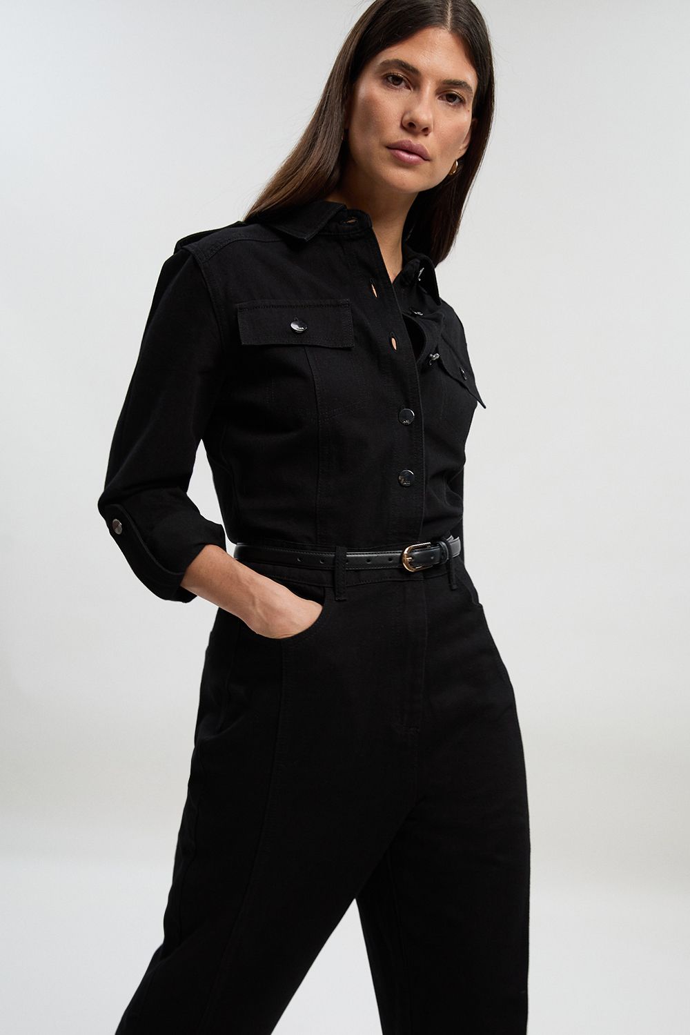 KarenMillen Denim Boiler Jumpsuit
