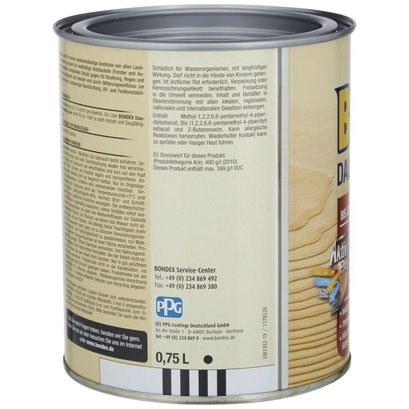 Dauerschutzlasur, grau, lasierend, 0.75l