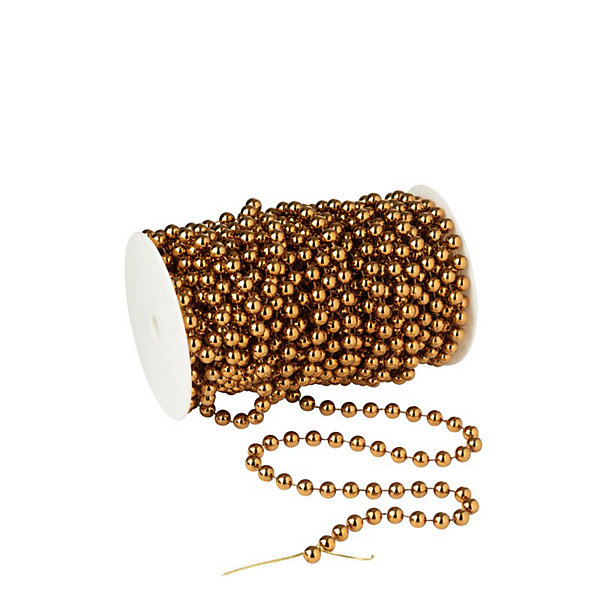Guirlande perles en rouleau en plastique marron 20 m