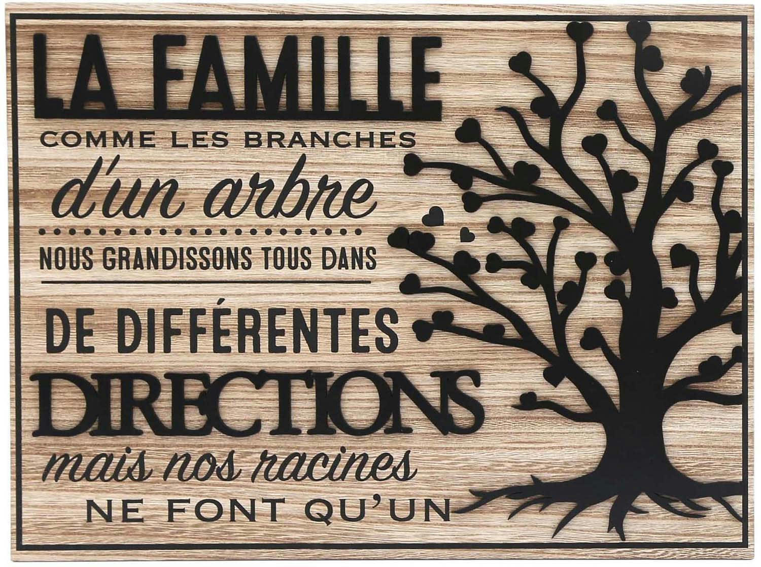 - Plaque décorative en bois arbre de vie 30 x 40 cm