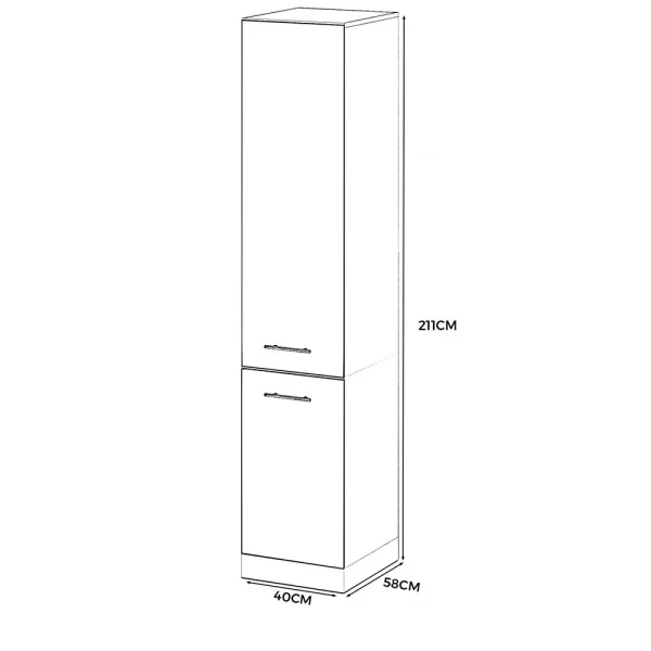 Słupek kuchenny 40cm szafka s40 spremium biały mat