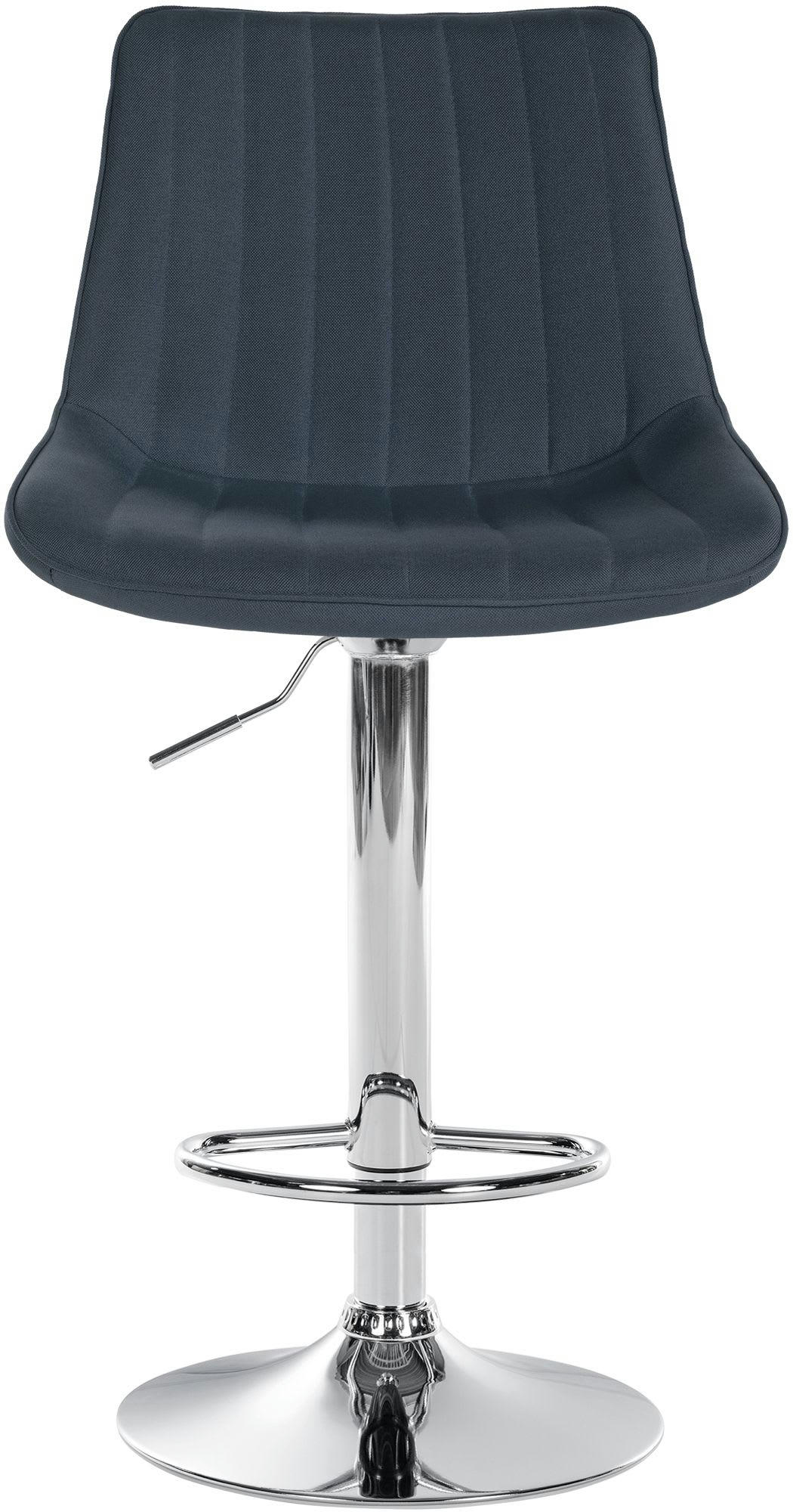 TONI - Tabouret de bar en tissu ajustable pivotant tissu Gris foncé