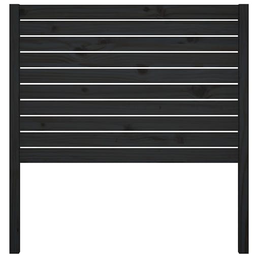 NNEVL Bed Headboard Black 96x4x100 cm Solid Wood Pine