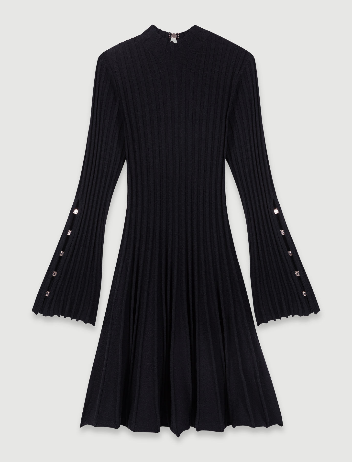 Robe courte patineuse à col montant