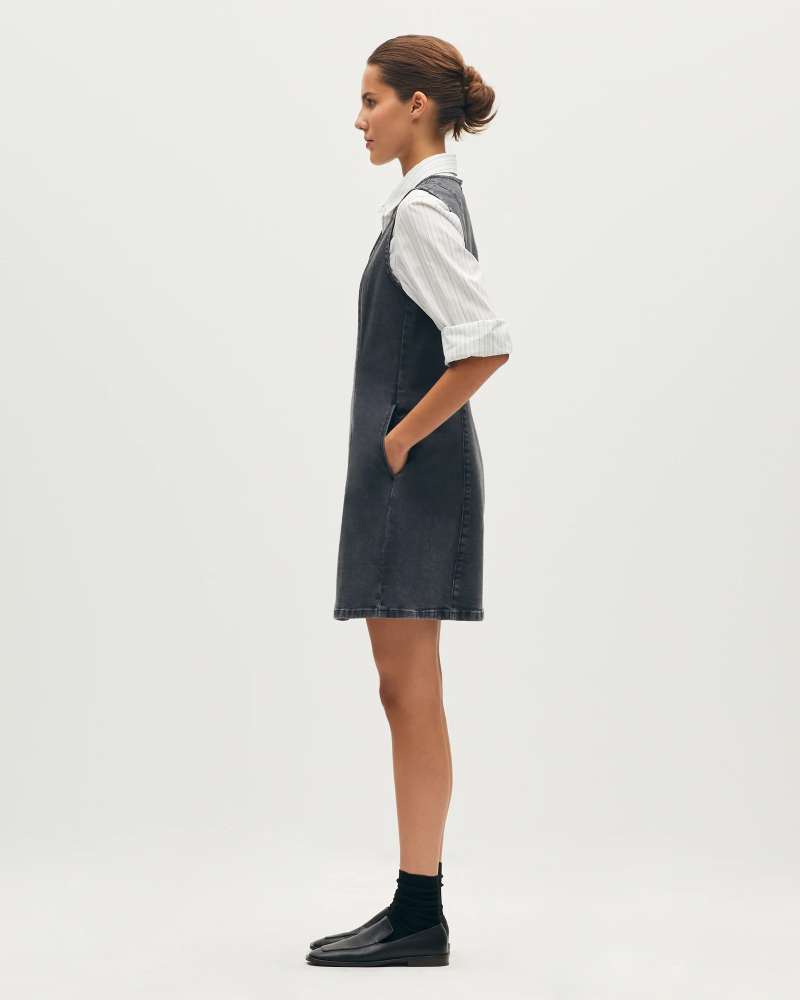 Robe courte en denim