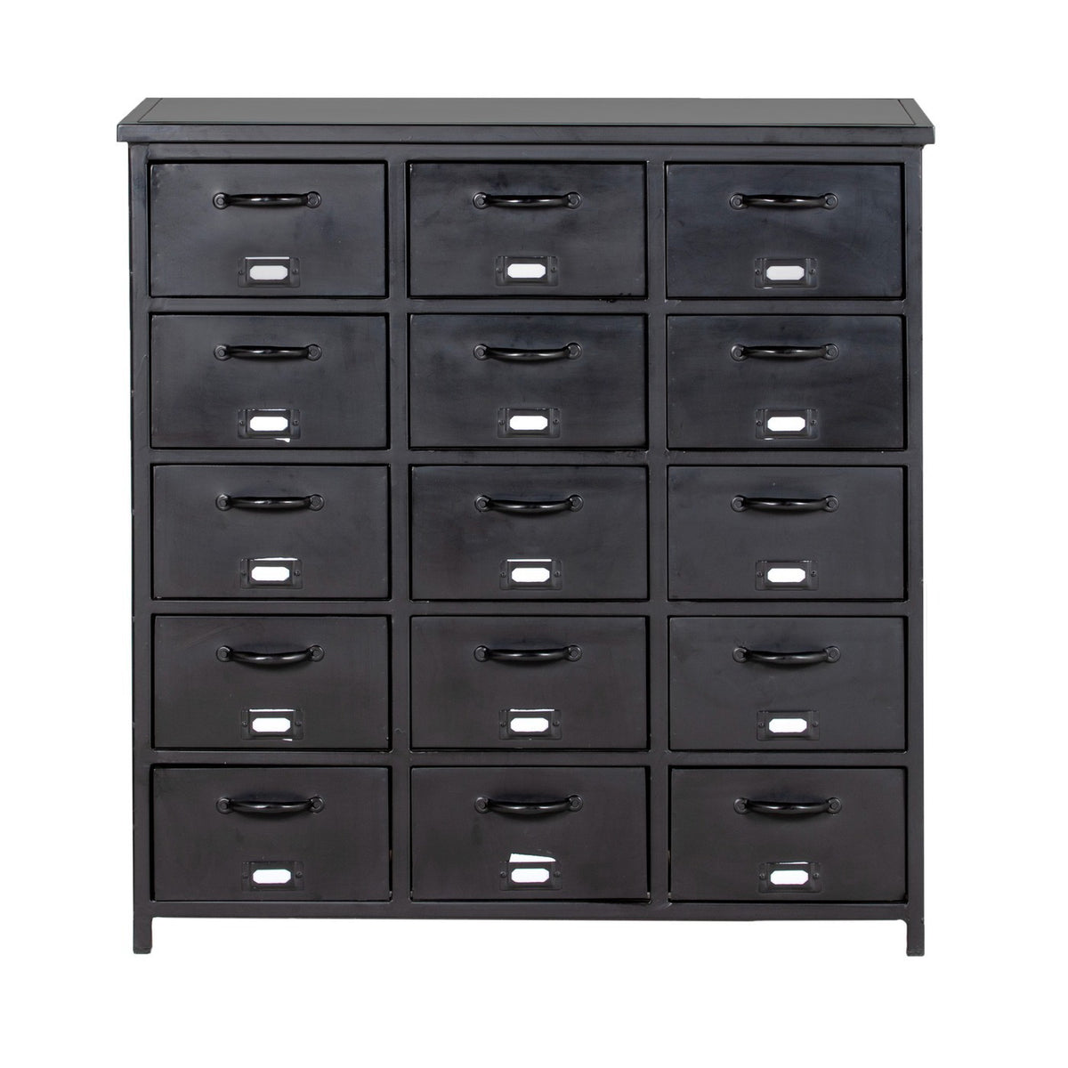 Giga Meubel Ladekast Industrieel - Zwart Metaal - 88x37x88cm