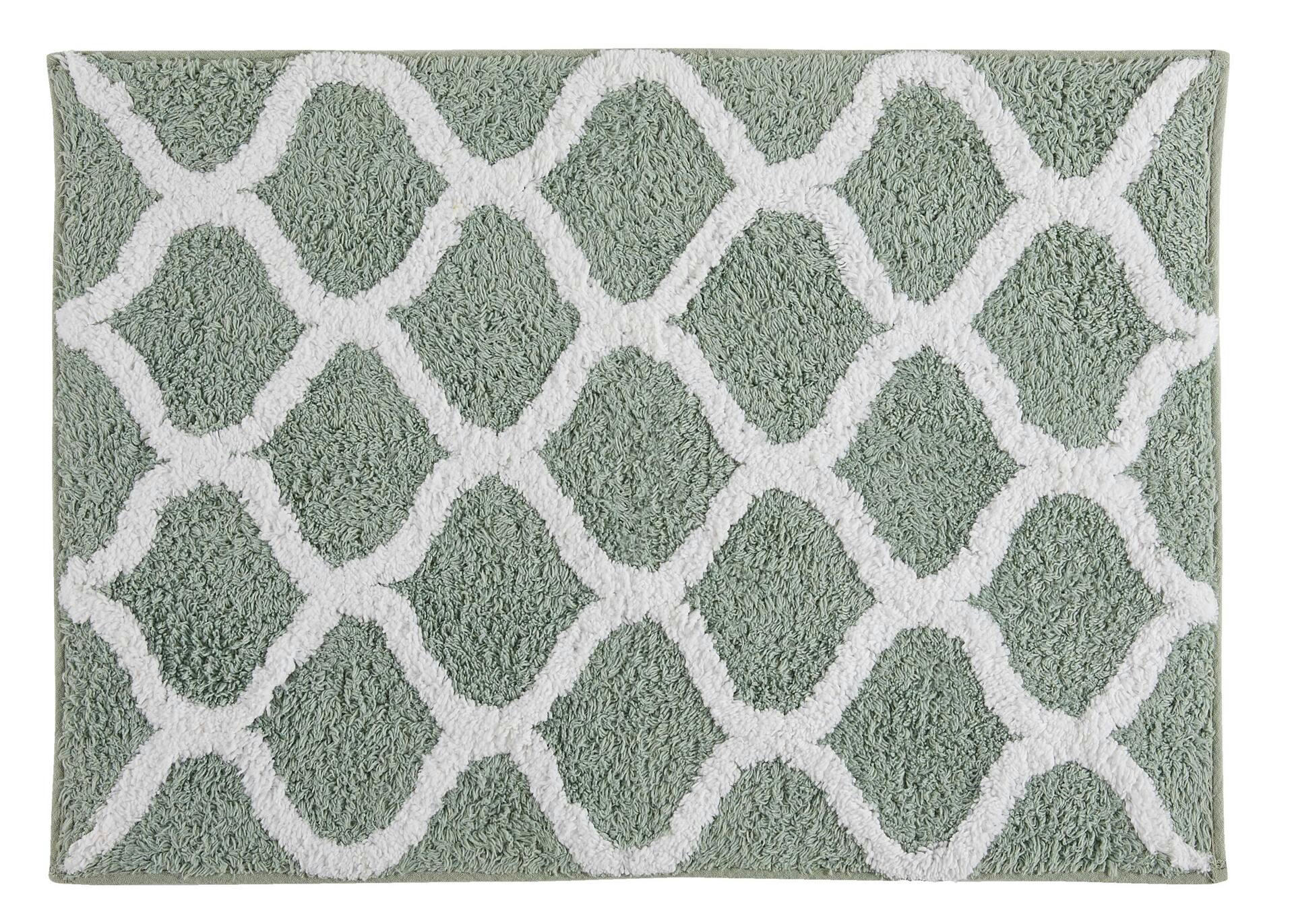 For Living Tufted Bathroom Mat, Aqua, 17-in x 24-in